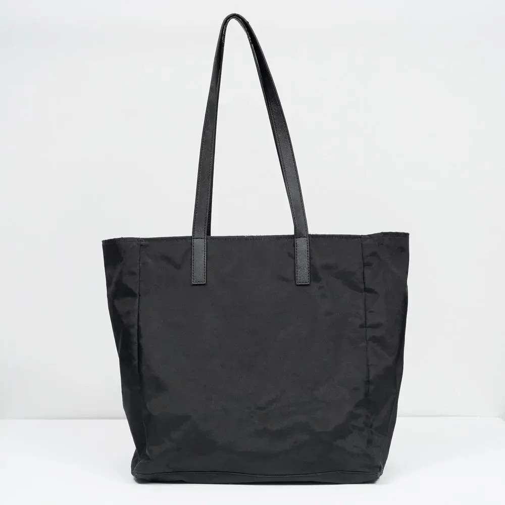 Marc Jacobs Collegiate Nylon Tote Bag Black Large Shoulder Bag Fair Condition